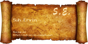 Suh Ervin névjegykártya